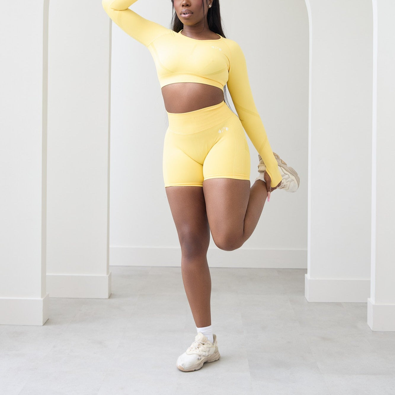 She's Fitness Golden Scrunch Shorts